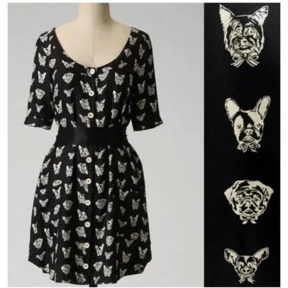 Anthropologie Dresses & Skirts - Anthropologie Maeve // Puppy Dog Print Shirt Dress with Pockets & Belt